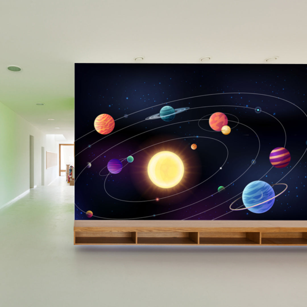 Space Background With Planets Moving