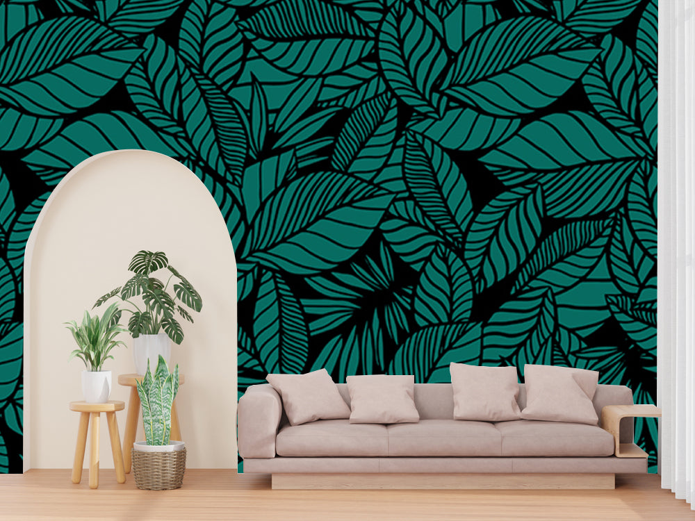 Leaves Tropical Leaves Customized Wallpaper