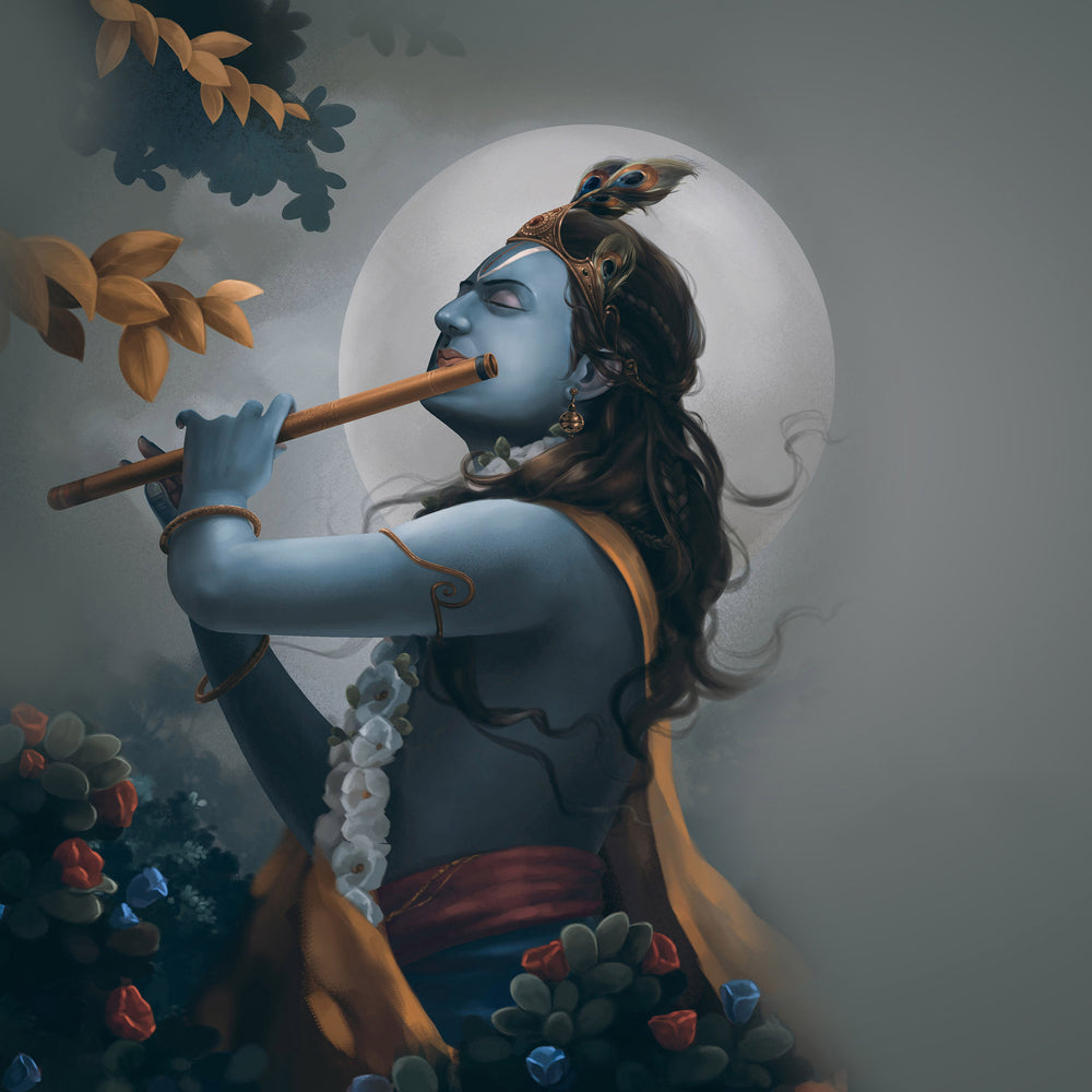 Flute Krishna Wallpaper – Myindianthings