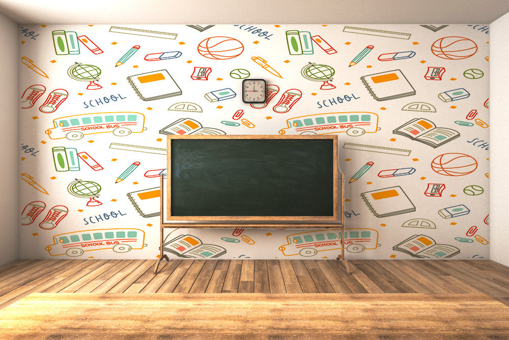 School Bus Doodles Wallpaper