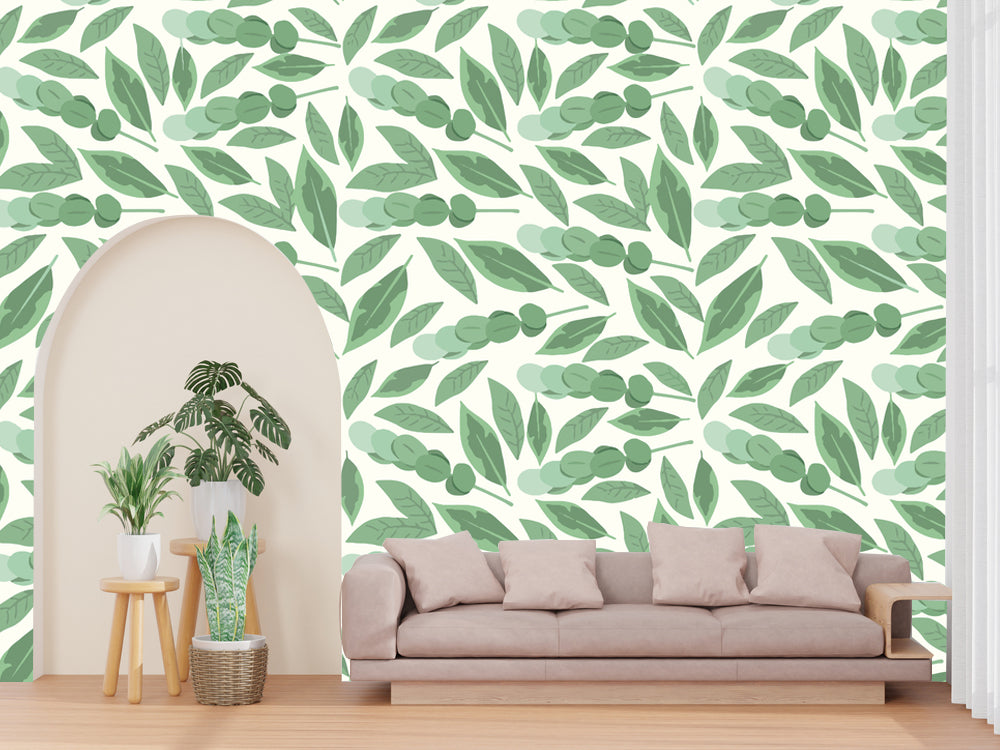 Leaf Pattern Customized Wallpaper