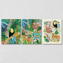 Animals In Forest Art 1, Set Of 3