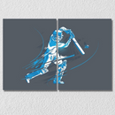 Cricket Batsman Wall Art, Set Of 2