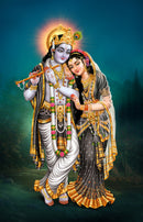 Radha Krishna Blue Wallpaper