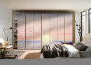 Sunset Sketch Art Self Adhesive Sticker For Wardrobe