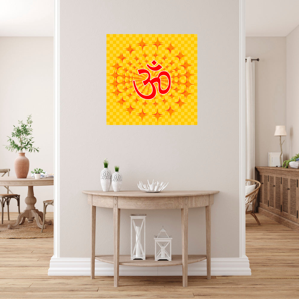 Pink Om Self Adhesive Sticker Poster