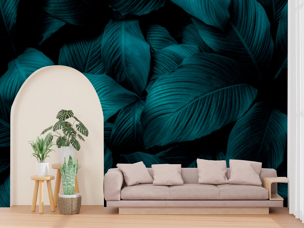 Big Leaves Tropical Customized Wallpaper