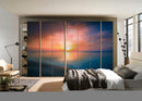 Sunset In Lake Self Adhesive Sticker For Wardrobe