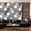 Grey Honeycomb tile Customised Wallpaper