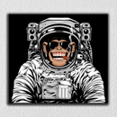 Monkey Space Black White Art
