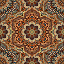 Brown Shaded Mandala Art Self Adhesive Sticker For Table