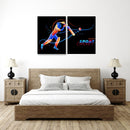 Cricket Batsman Wall Art, Set Of 2