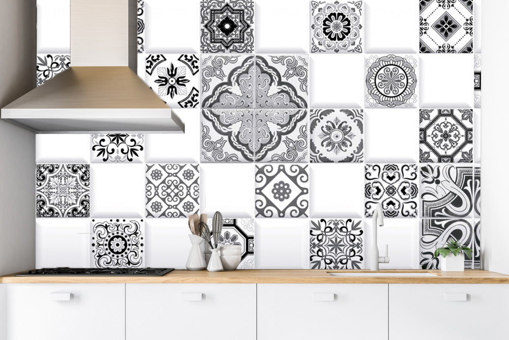 Beautiful Kitchen Tiles Pattern Customised Wallpaper
