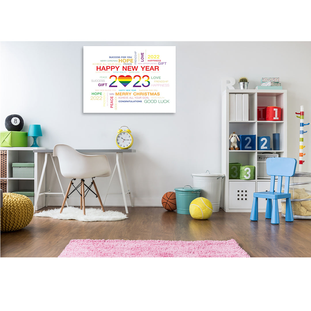 Happy New Year 2023 Self Adhesive Sticker Poster