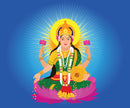 Sitting Laxmi Self Adhesive Sticker Poster