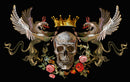 Floral Skull Dragon Sticker