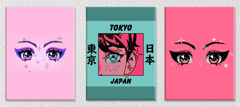 Tokyo Japan Eyes, Set Of 3