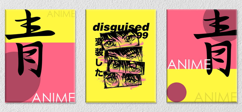 Disguided Anime Art, Set Of 3
