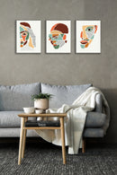 Abstract Face Art, Set Of 3