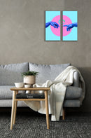 Hands Meeting Art, Set Of 2