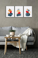 Water Colour Pebble, Set Of 3