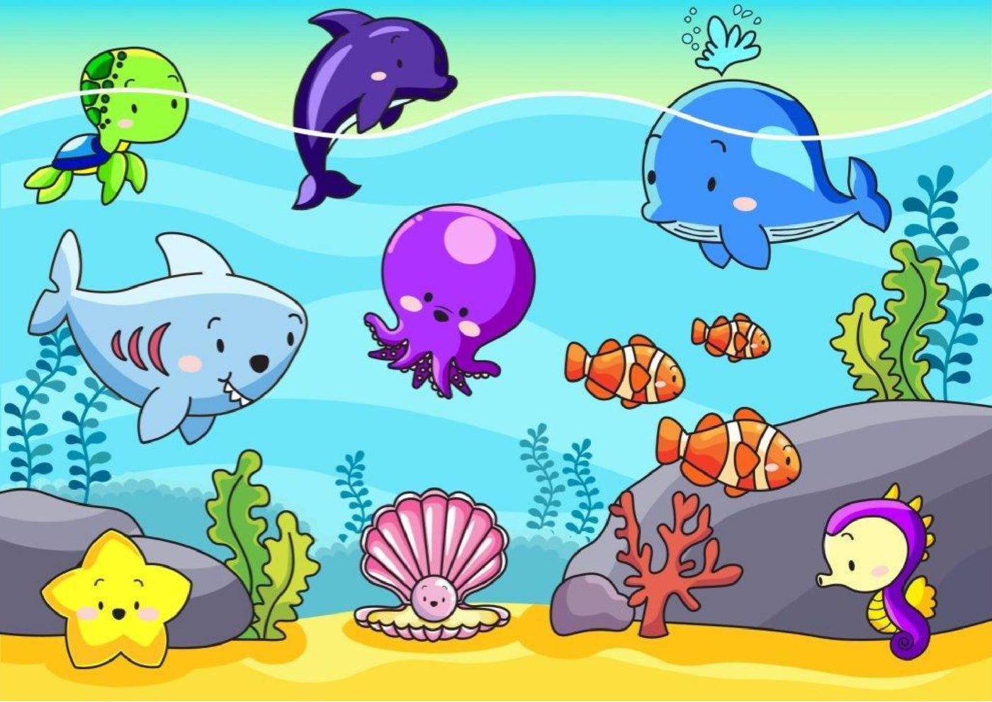 Sea Animals Kids Wallpaper