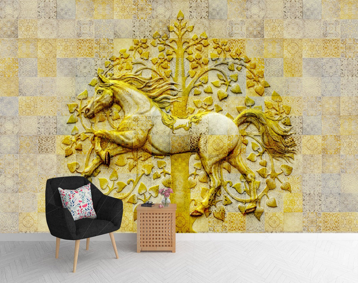 3D Horse moroccan wall