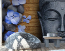 Buddha With Flowers and Stones Customised wallpaper for wall