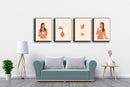 Peach And Woman Wall Art, Set Of 3