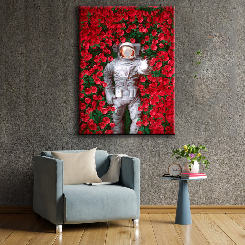 Astronaut And Roses Art