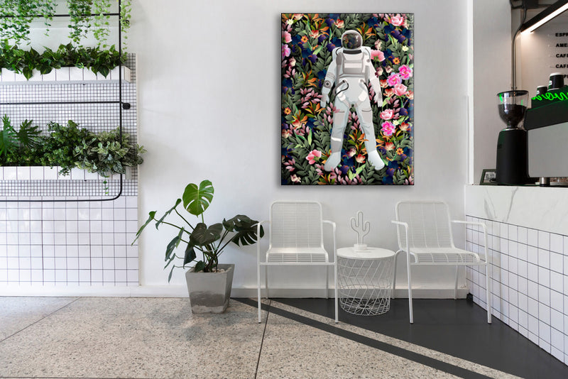 Astronaut Floral Backgound Art