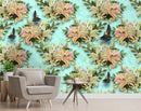 Flower Branch Birds Colourful Customised Wallpaper for wall