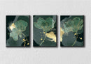 Gold & Green Leaf, Set Of 3