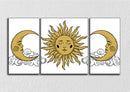 Sun And Moon Wall Art, Set Of 3