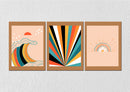Waves Rainbow Art, Set Of 3