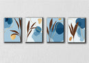 Blue Leafy Art, Set Of 4