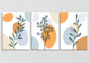Botanical Line Drawing On Colour Blocks, Set Of 3