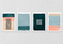 Pink Blue Canvas Art, Set Of 4