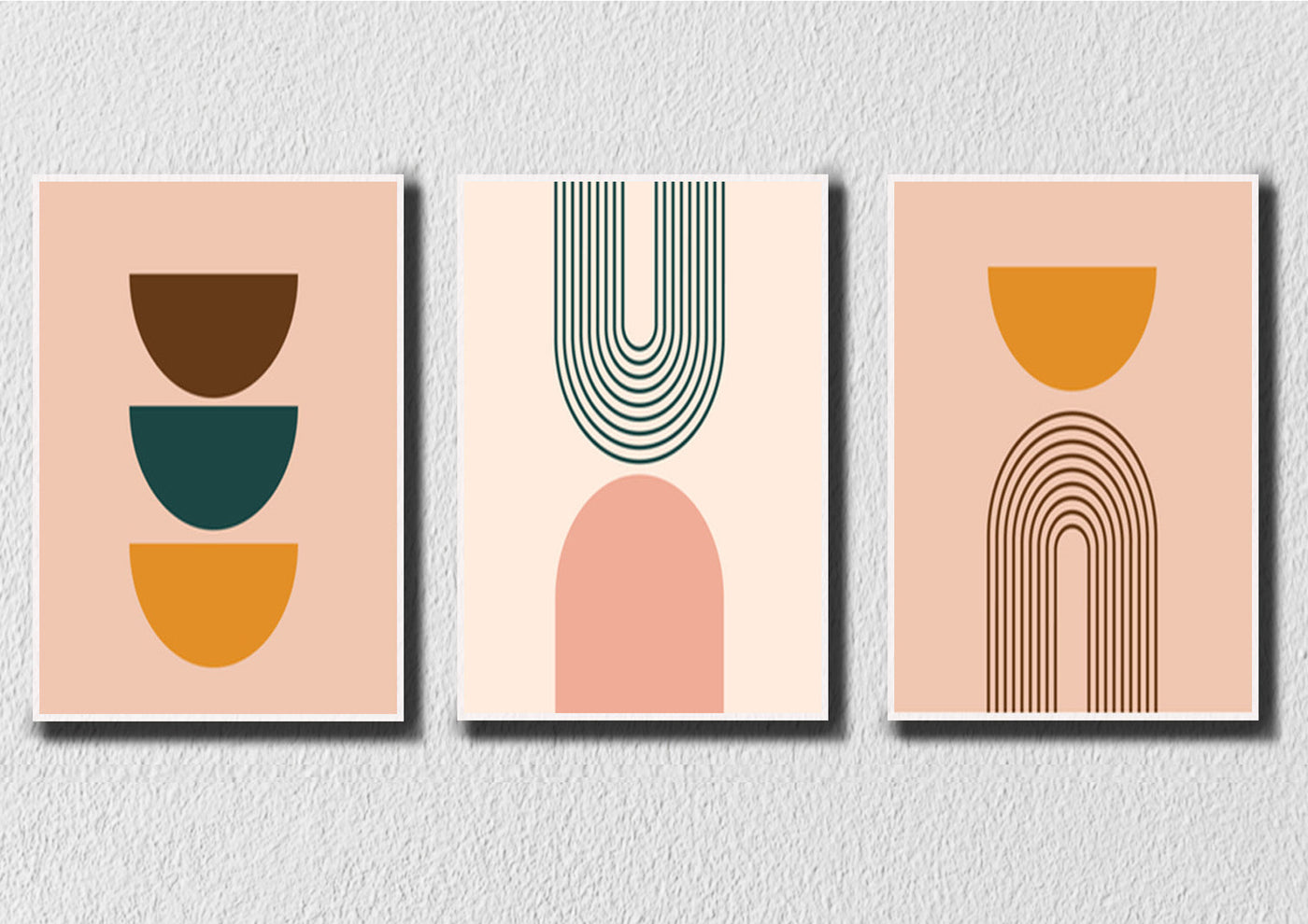 Pink Canvas Abstract, Set Of 3