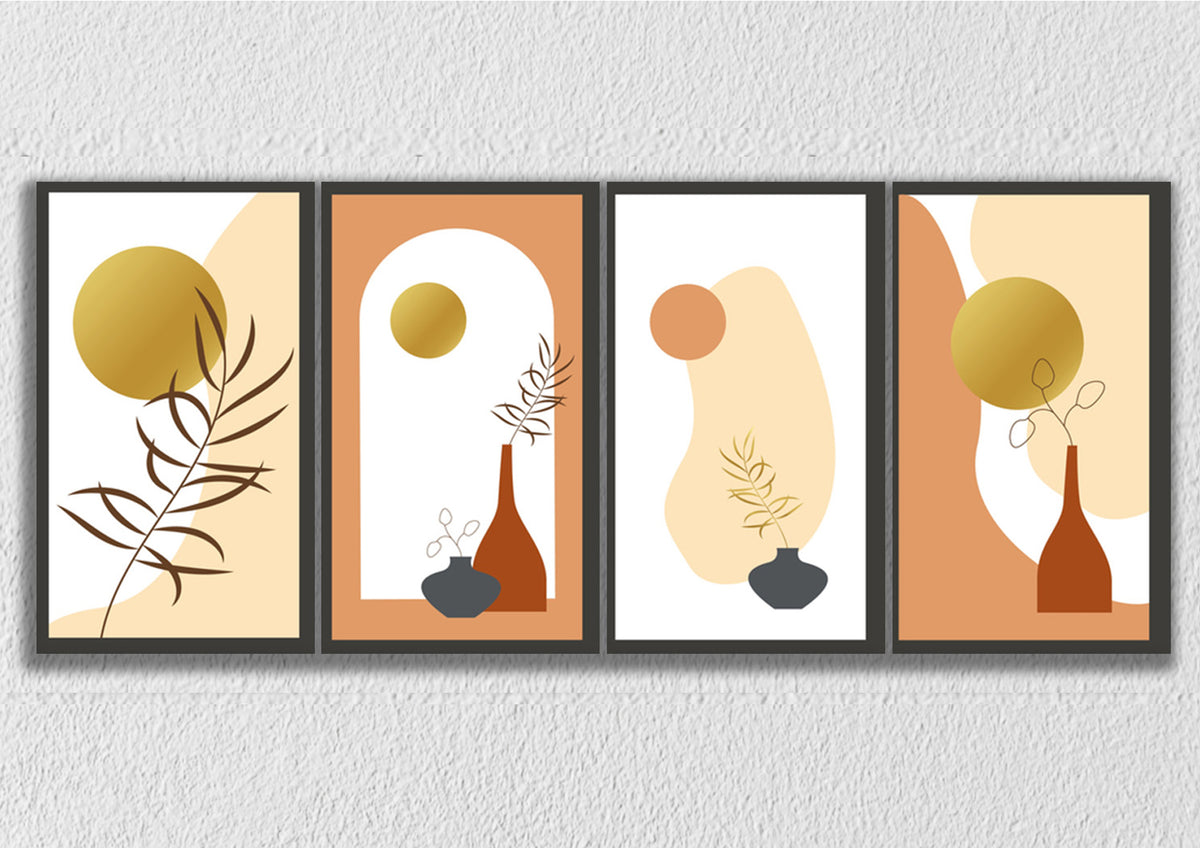 Bohemian Colour Block Stencil Wall Art, Set of 4