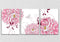 Pink Flower And Butterfly Wall Art, Set Of 3