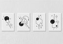 Minimal Geometric Design Wall Art, Set Of 4