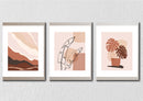 Colour Block Nature Inspired Wall Art, Set Of 3