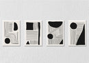 Abstract Black Lines And Patches Wall Art, Set Of 4