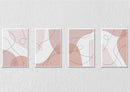 Abstract Lines On Pastel Background Art, Set Of 4