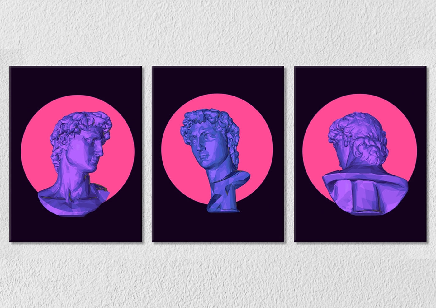 Black Pink Aesthetic Statue Art, Set Of 3
