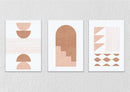 Pink Beige Canvas Art, Set Of 3