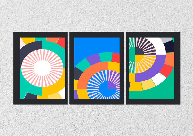Multicolor Circle, Set Of 3
