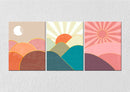 Sun Over Mountains, Set Of 3
