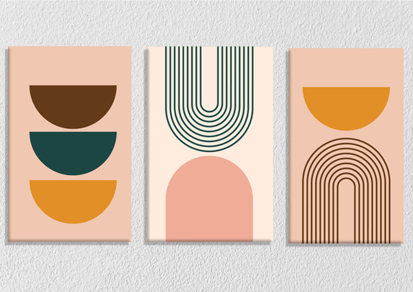Abstract Boho Modern Wall Art, Set Of 3